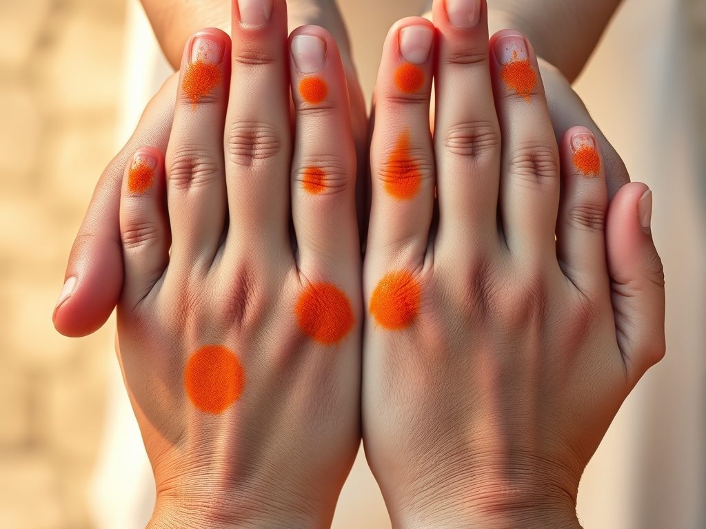 Pomarańczowe plamy na dłoniach — przyczyny, objawy i leczenie
